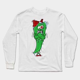 Chilly Chilli - Funny Hot Spicy Frozen Chilli Pepper Long Sleeve T-Shirt